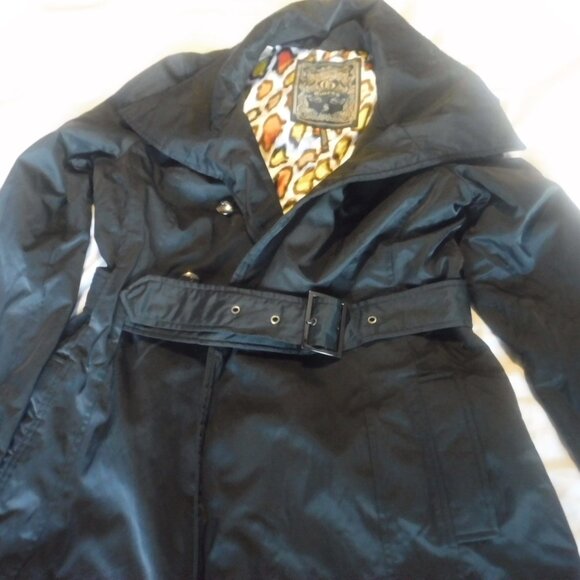 Womens Guess Small Petite Long Jacket Black Pre Owned - Picture 9 of 12